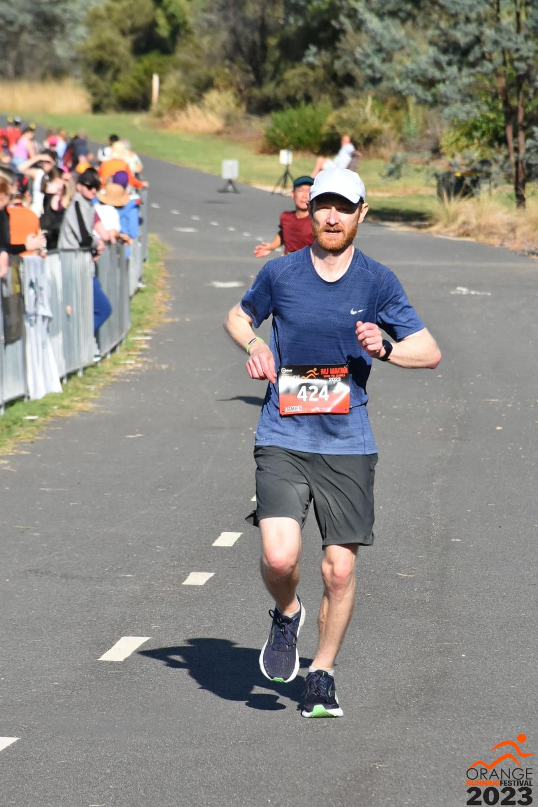 Person running on a path.